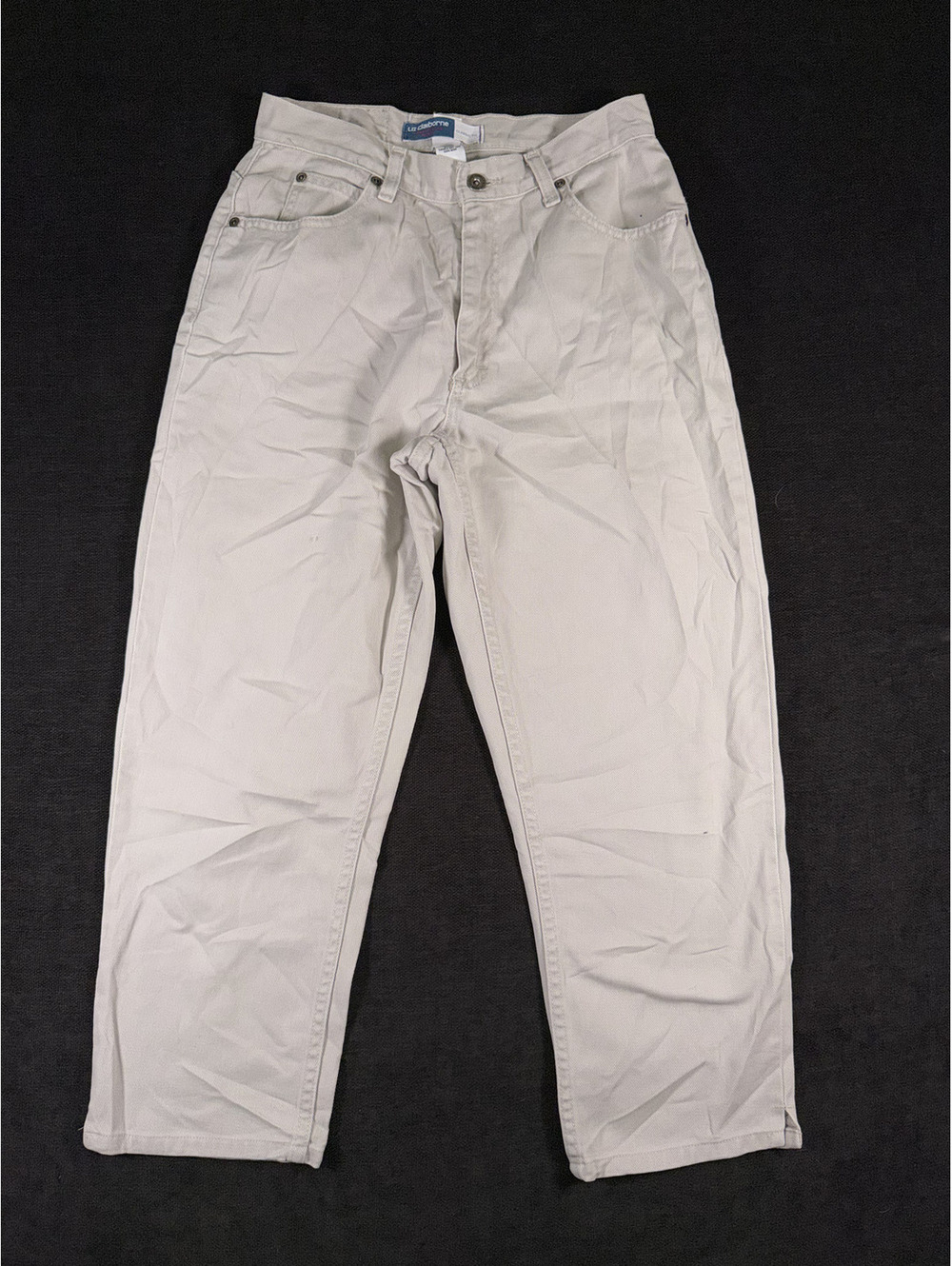 Liz Claiborne Classic Fit Petite Jeans, Size 8, Cream
